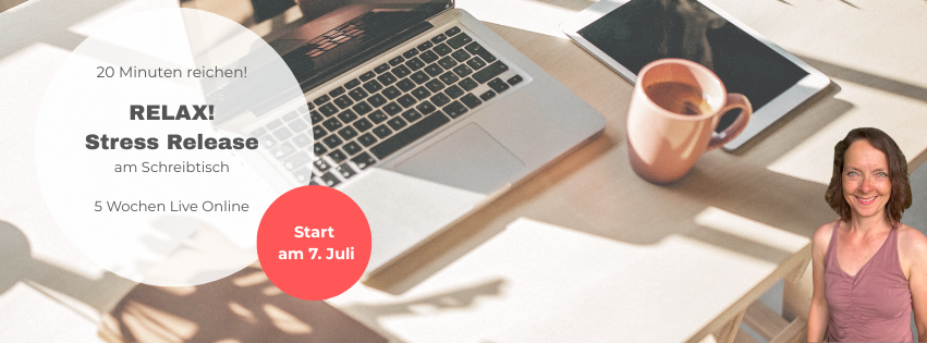 Schreibtisch in sanftem Sonnenlicht, Yogalehrerin rechts im Bild. Text: 20 Minuten reichen! RELAX! Stress Release am Schreibtisch. 5 Wochen Live Online Kurs mit alltagstauglichen 20 Minuten Einheiten inklusive 1:1 Tipps für Live Teilnehmer
Zieh! die Reißleine bevor es zum Burnout kommt!